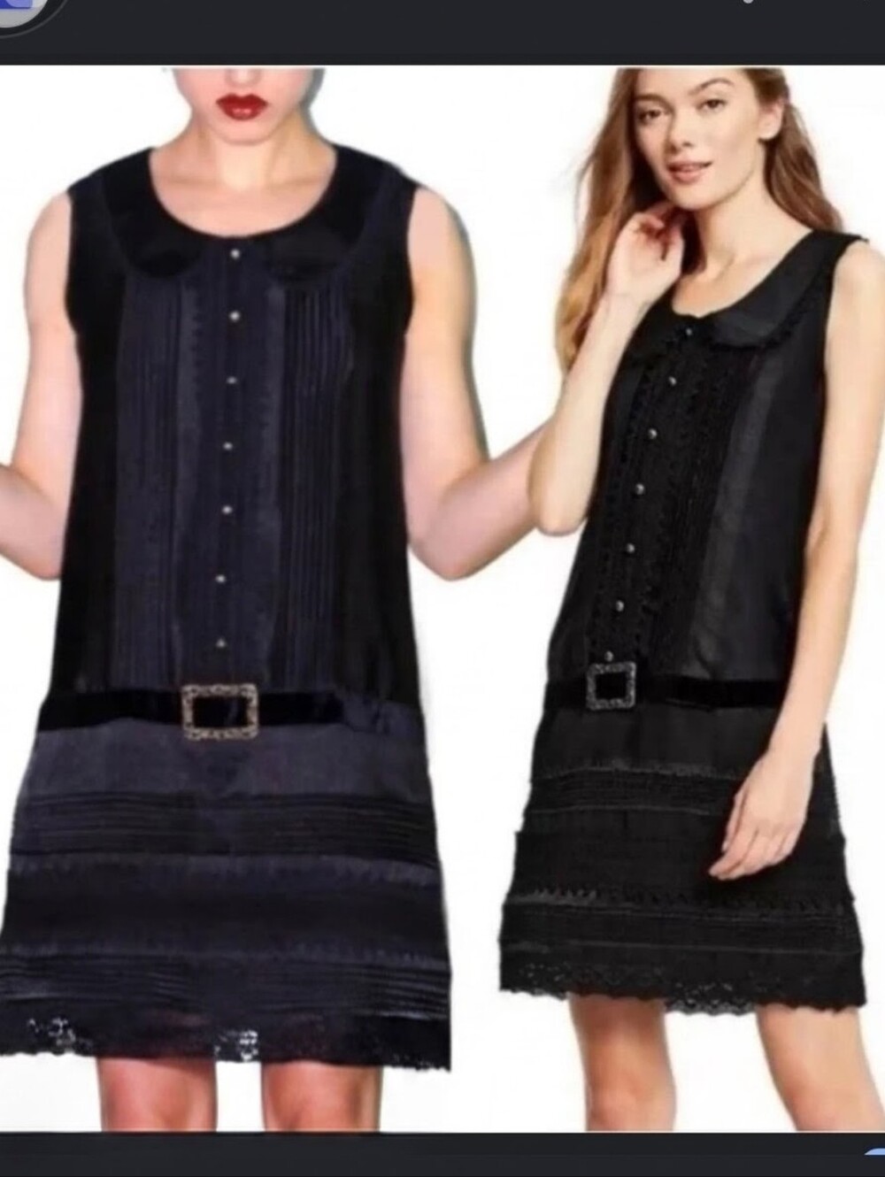 Anna Sui 20th Anniversary Sleeveless Black Shift Dress Sz Xs